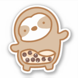 Cute Bubble Tea Sloth Vinyl Sticker Klistermärken