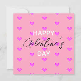 Cute Bubblegum Rosa Hearts Lycklig Galentines Day Julkort