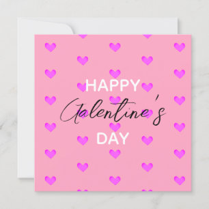 Cute Bubblegum Rosa Hearts Lycklig Galentines Day Julkort