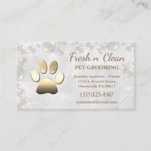 Cute Bubbles Incandescent Tass Grooming Service Visitkort