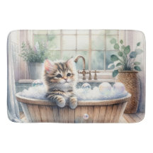 Cute Bublet Kitten Bath Time