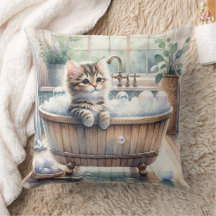Cute Bublet Kitten Bath Time