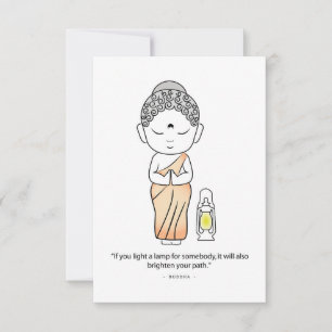 Cute Buddha med lampa Tack Kort