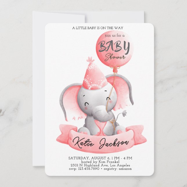 Cute Budget Baby Shower Inbjudningar (Framsida)