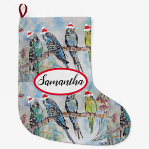 Cute Budgie Budgies Bird Birds-julklapp Stor Julstrumpa