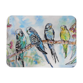 Cute Budgie budgies bird Watercolor Art Magnet