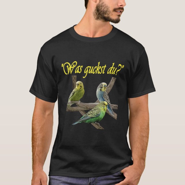 Cute Budgie Design T-Shirt (Framsida)