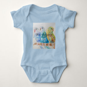 Cute Budgie First Birthday Pastel Bird Baby Bird T Shirt