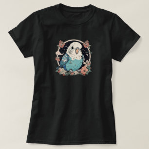 Cute Budgie i Blommigt Wandeans Kvinnor T-Shirt