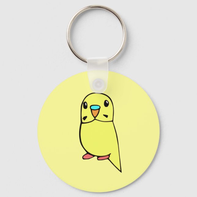 Cute Budgie Keychain Nyckelring (Framsida)