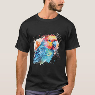 Cute Budgie Watercolor Art T Shirt