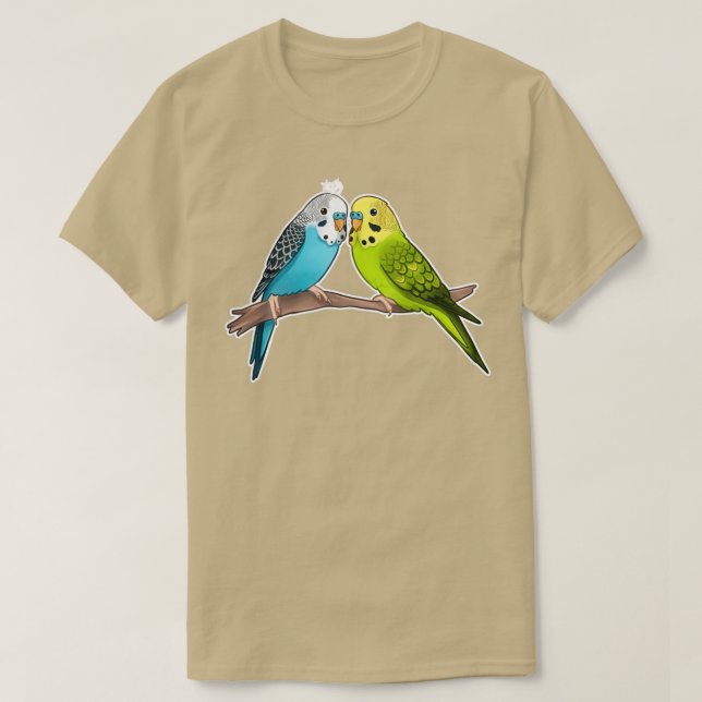 Cute Budgies 1 T Shirt (Design framsida)