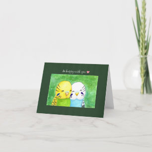 Cute Budgies Parakeet, ett par nyfiknande år Kort