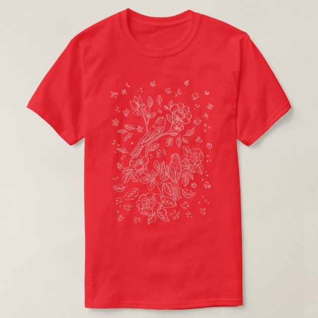 Cute Budgies T Shirt (Design framsida)