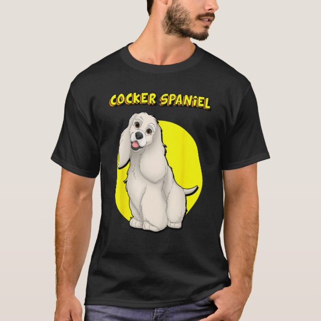 Cute Buff Cocker Spaniel T Shirt (Framsida)