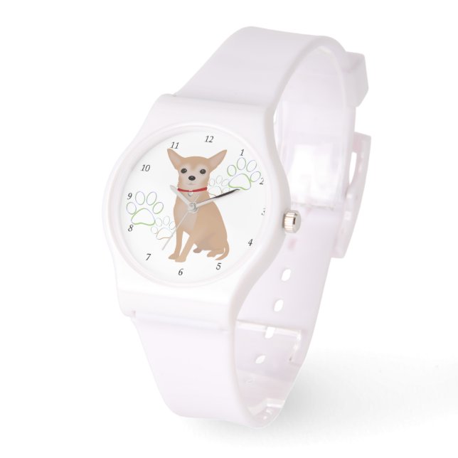 Cute Buff Färgad Chihuahua Armbandsur (Vinkel)
