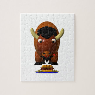 Cute Buffalo med nötkött på Weck och Buffalo Vinga Pussel