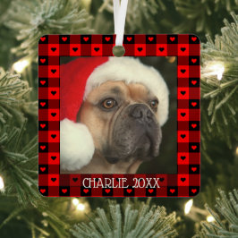 Cute Buffalo Play Hearts Anpassningsbar Hund Pet-j Julgransdekoration