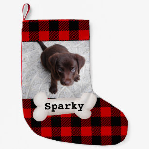 Cute Buffalo Play Pet Hund Photo Anpassningsbar Liten Julstrumpa