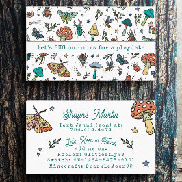 Cute Bugs and Mushrooms Kids Contact Playdate