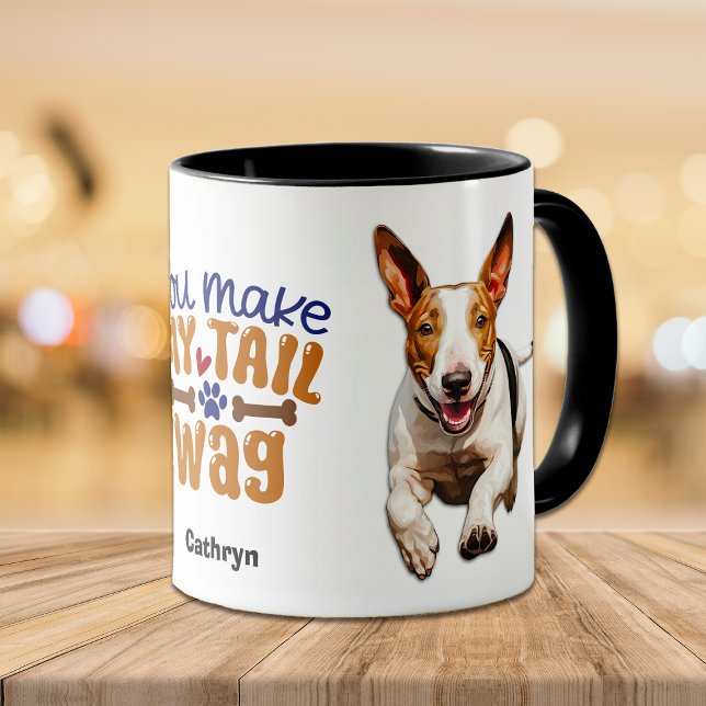 Cute Bull Terrier Hund du gör mitt Svan-Wag Mugg (Skapare uppladdad)