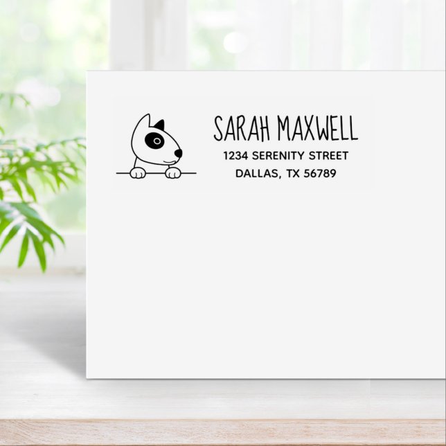 Cute Bull Terrier Hund Pet Adress Stämpel (Skapare uppladdad)