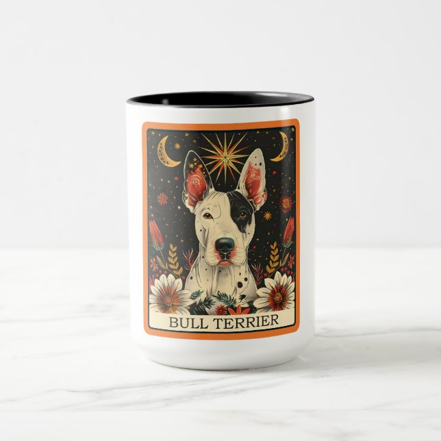 Cute Bull Terrier Hund Tarot Card Mugg (Center)
