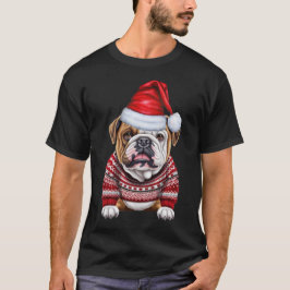 Cute Bulldog Älskare Funny jul T Shirt