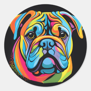 Cute Bulldog Animal Pet Runt Klistermärke
