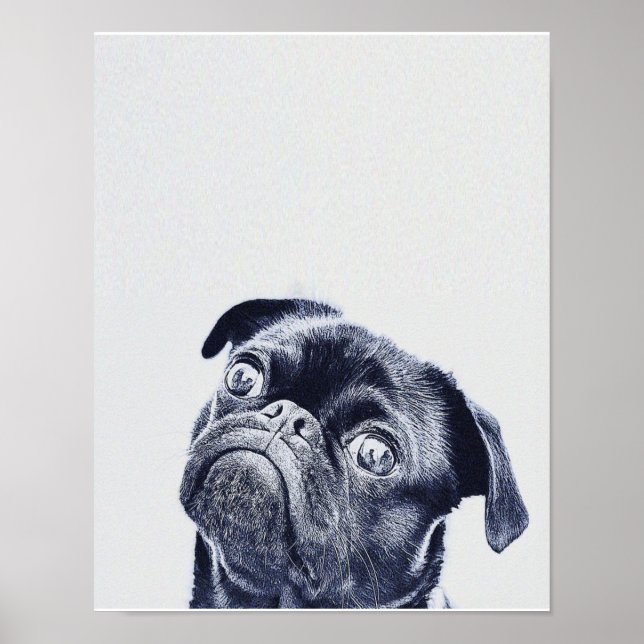 Cute Bulldog Artwork | Bulldog Älskare Gift Poster (Framsidan)