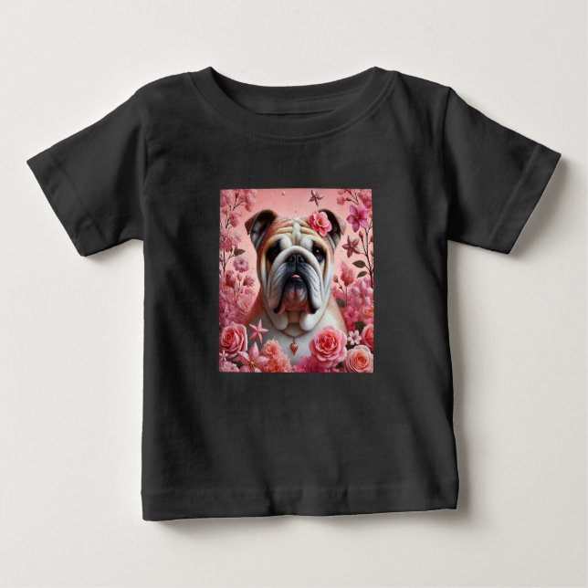 Cute bulldog baby T-shirt! T Shirt (Framsida)