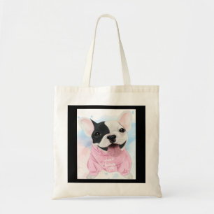 Cute Bulldog Bara Kärlek Me Hund Hund älskare- Tygkasse