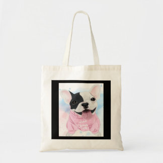 Cute Bulldog | Bara Kärlek Me Hund | Hund älskare- Tygkasse