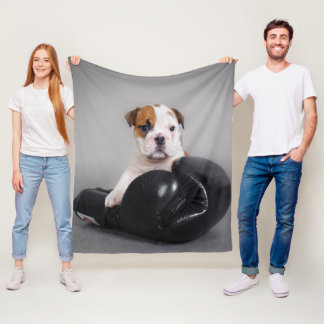Cute Bulldog Boxer English Bulldog Älskare Gift Fleecefilt