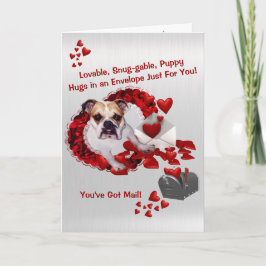 Cute Bulldog Maddie Valentine - du har Har Mail! Helgkort