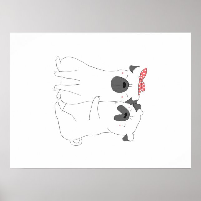 Cute Bulldog | Matchning av Hund älskare Gift Poster (Framsidan)