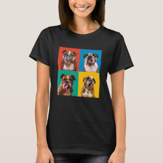 Cute Bulldog Porträtt Foton 4 Bulldog i A T Shirt