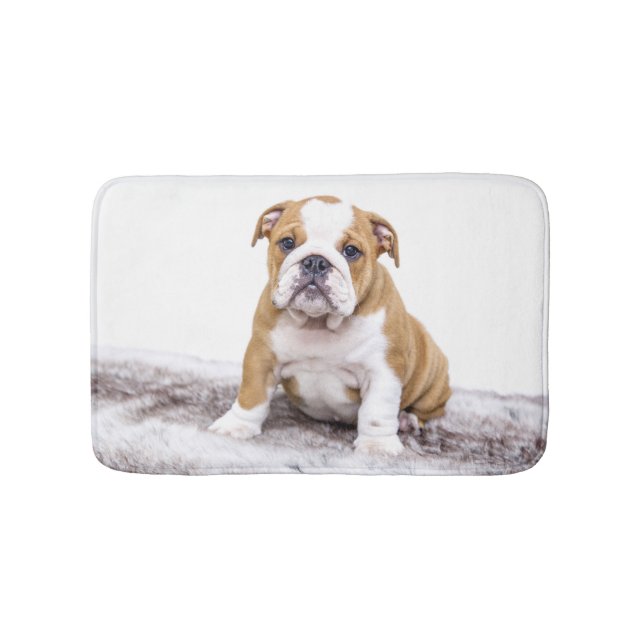 Cute Bulldog Puppy Badrumsmatta (Framsidan)