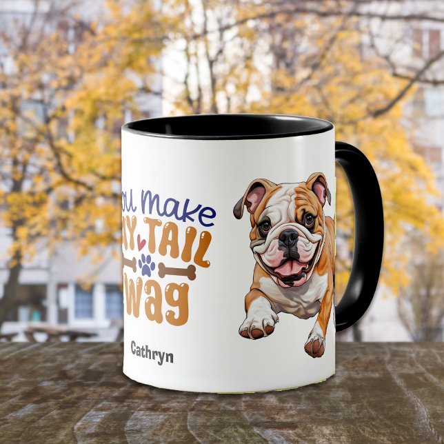 Cute Bulldog Puppy du gör min Svan-påse Mugg (Skapare uppladdad)