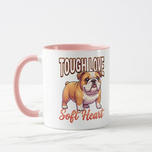 Cute Bulldog Valentine – Tough Love Soft Heart Mugg (Vänster)