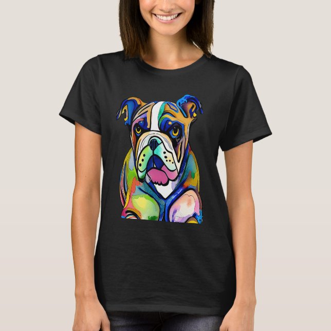 Cute Bulldog Watercolour for bulldog lovers, Men W T Shirt (Framsida)