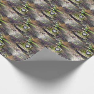 Cute Bullfrog Ansikte Animal Nature Mönster Presentpapper