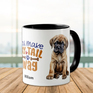 Cute Bullmastiff Puppy du gör mitt Svan Wag Mugg