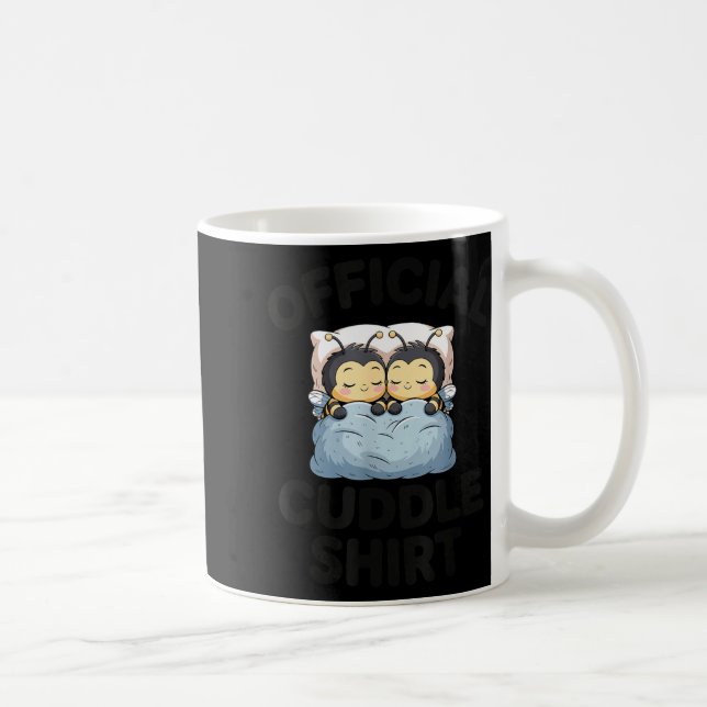 Cute Bumble Bee Couple Cuddle  Kaffemugg (Höger)