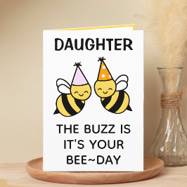 Cute Bumblebee Bee Dotter Grattis på födelsedagen Tack Kort