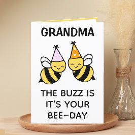 Cute Bumblebee Bee Grandmor Grattis på födelsedage Tack Kort