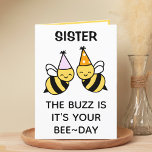 Cute Bumblebee Bee Sister Grattis på födelsedagen Tack Kort<br><div class="desc">Tittar för ett unikt sätt att uttrycka kärlek och humor till syskon? Vårt lustigt reklamkort för humlor är perfektens val för din syster på hennes födelsedag! Anpassa den genom att lägga till ditt eget personliga meddelande. Utformningen har två bin med rosa och orange födelsedagsfest.</div>
