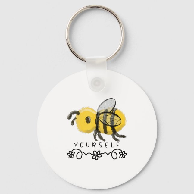 Cute Bumblebee Bee Yourself  Nyckelring (Framsida)