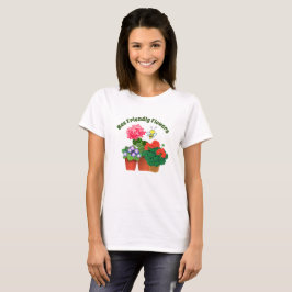 Cute Bumblebee Botanical Crew Nacke T-Shirt