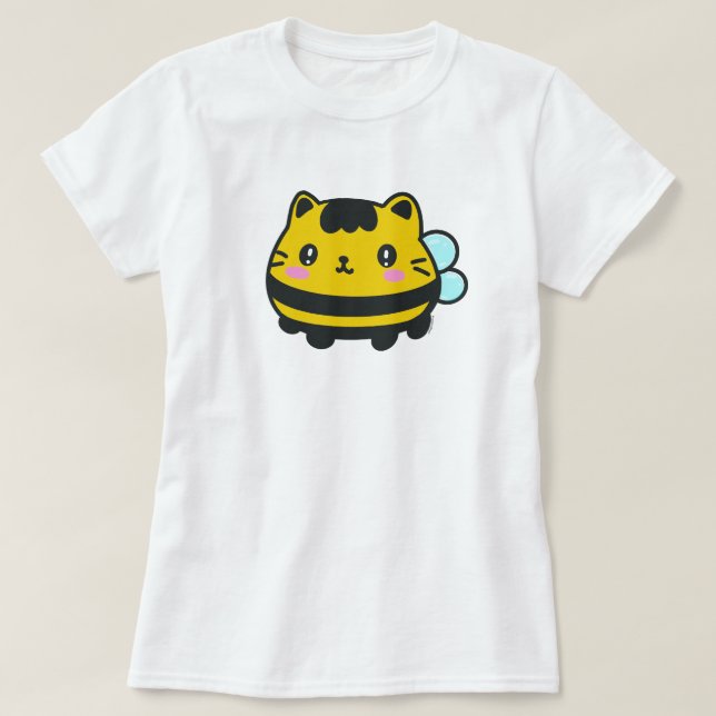 Cute Bumblebee Cat T Shirt (Design framsida)